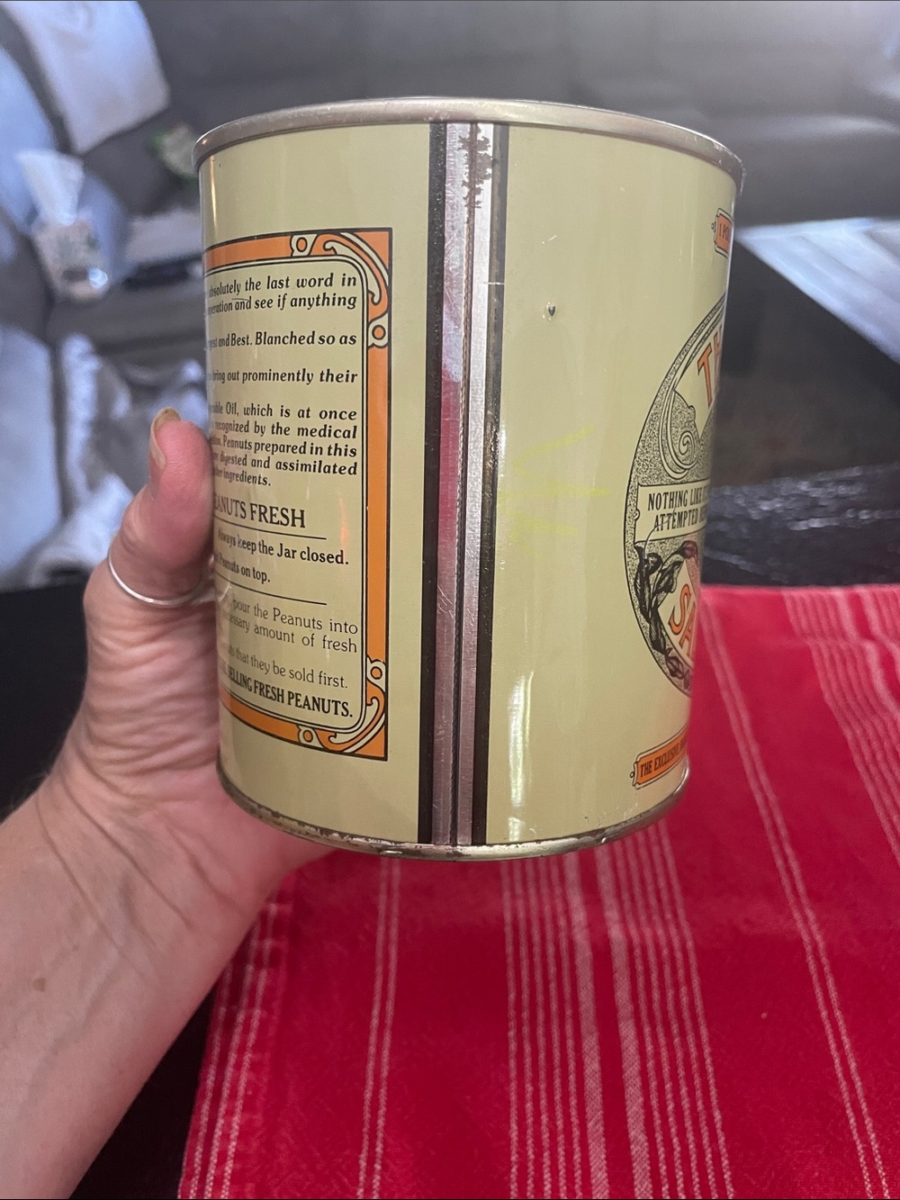 The Planters Vintage Salted Peanuts Metal Tin - Yellow & Orange Label - Picture 6 of 7